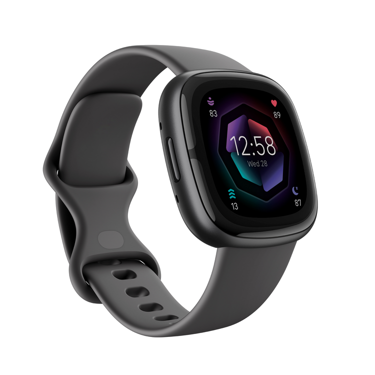 Fitbit Sense 2 Smart Watch Graphite Graphite Compatible ECG APP Built in GPS 24 7 Heart Rate Tracking Alexa Built in Oxygen Saturation Monitoring Up to 6 day battery life