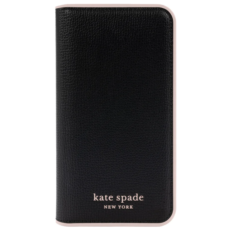 Kate Spade New York iPhone 14 Folio Case Black Pale Vellum