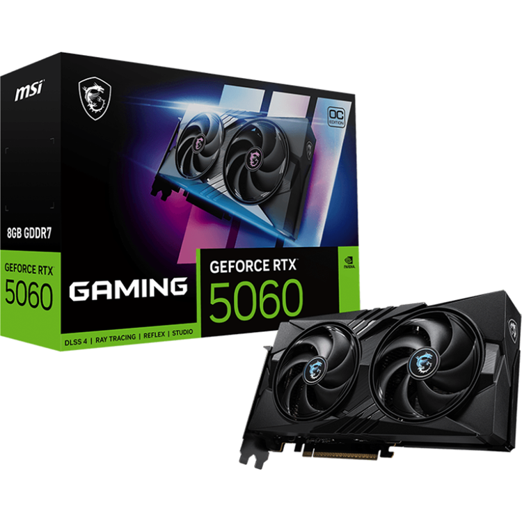 MSI NVIDIA GeForce RTX 5060 8G GAMING OC 8GB GDDR7 Graphics Card